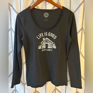 Life Is Good Black Long Sleeve Top